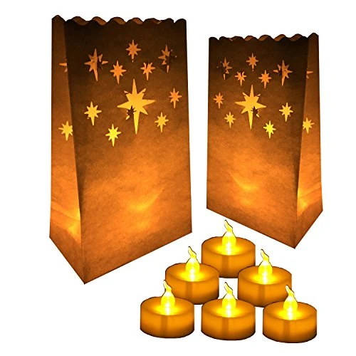 Electronicheart 10PCS Lanterna de papel bag suporte para velas decorativas para decoração da festa de casamento romântico Inicial