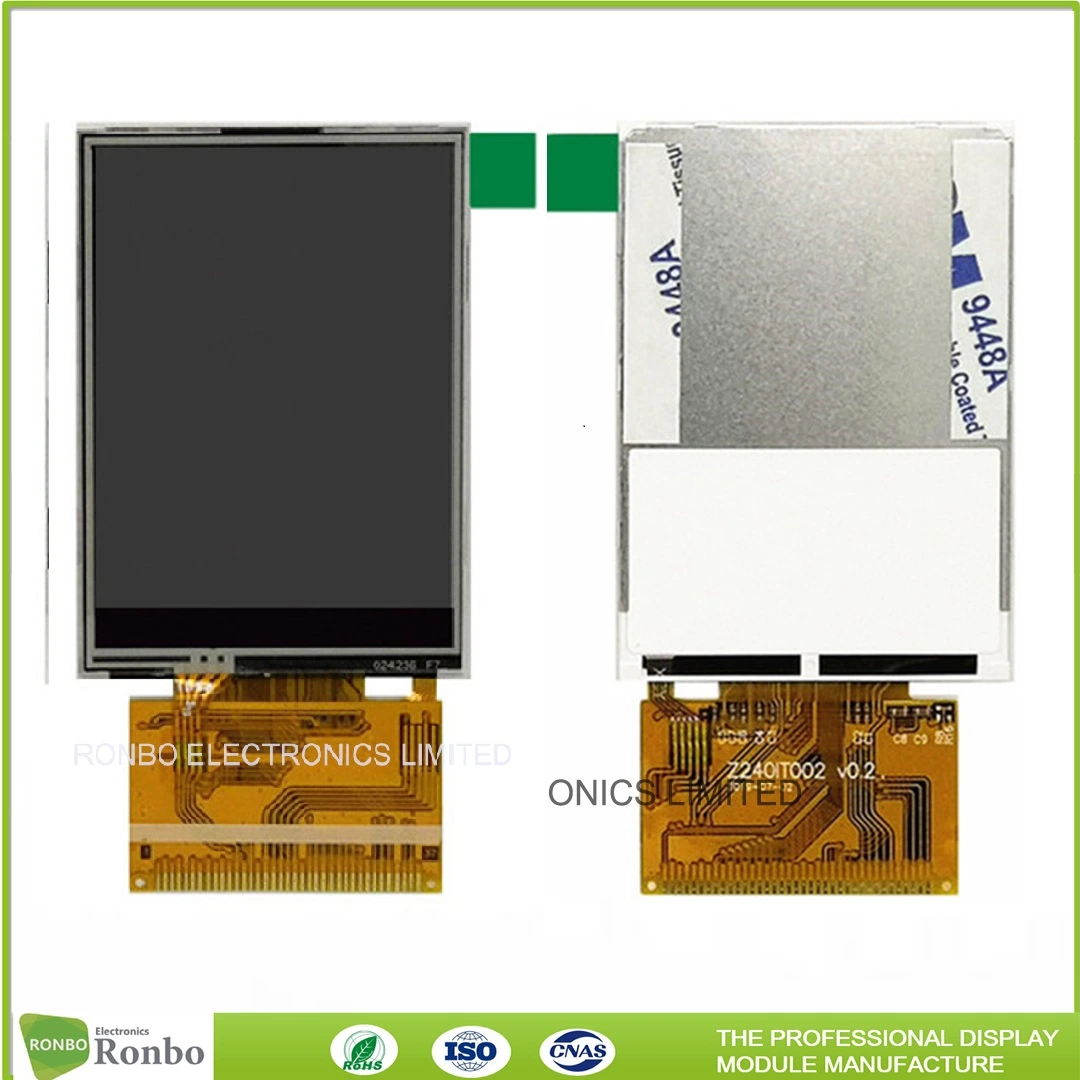 Ecrã LCD TFT LCD táctil resistivo personalizado de 2.4 polegadas QVGA 240 * 320 MCU de 16 bits Interface