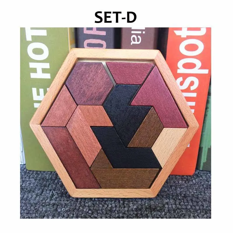 Wooden Puzzles Toys Jigsaw Board Geometric Shape Child Educational Toy