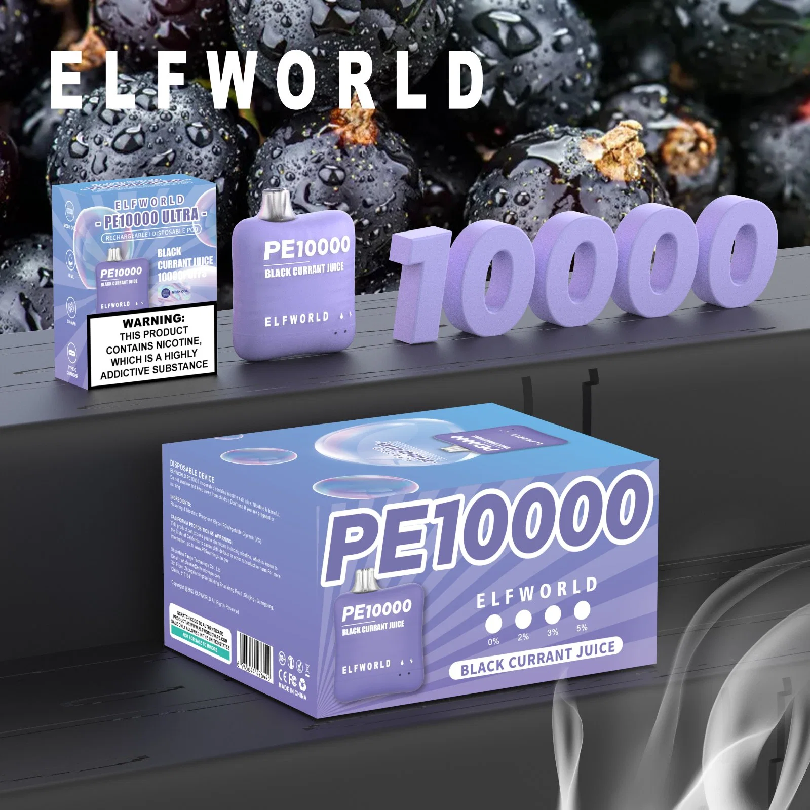 Elf World PE 10000 Electronic Cigarette 1800 3500 Puff Disposable/Chargeable Vape 9000 Puff 7000 Puff Randm Tornado 7000/9000 10000 Kk Enrgy 5000 8000 10K Puff