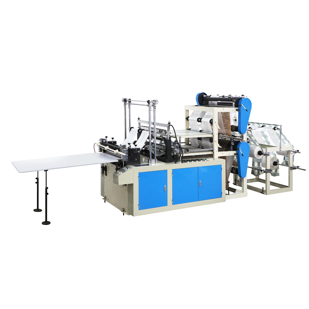 Price 2 Lines Automatic Biodegradable PLA Plastic HDPE Star Sealing Plastic Nylon Pre Cut Rolling Roll on Garbage Trash Bag Making Machine