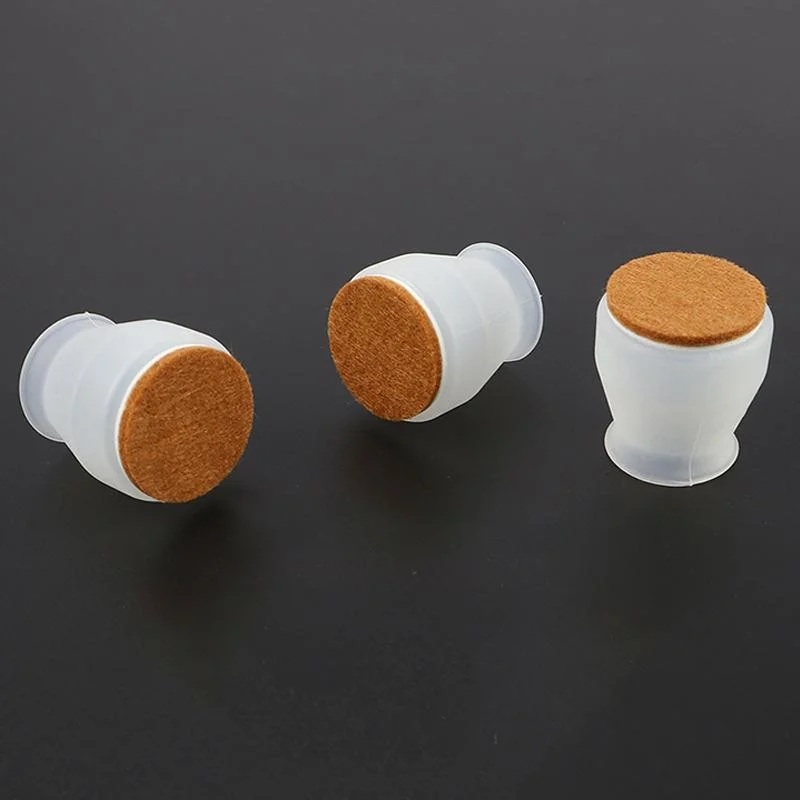 Silicone Chair Leg Cover Felt Bottom Round Square Furniture Feet Caps Floor Protector Pads for Chair Leg Black Brown White