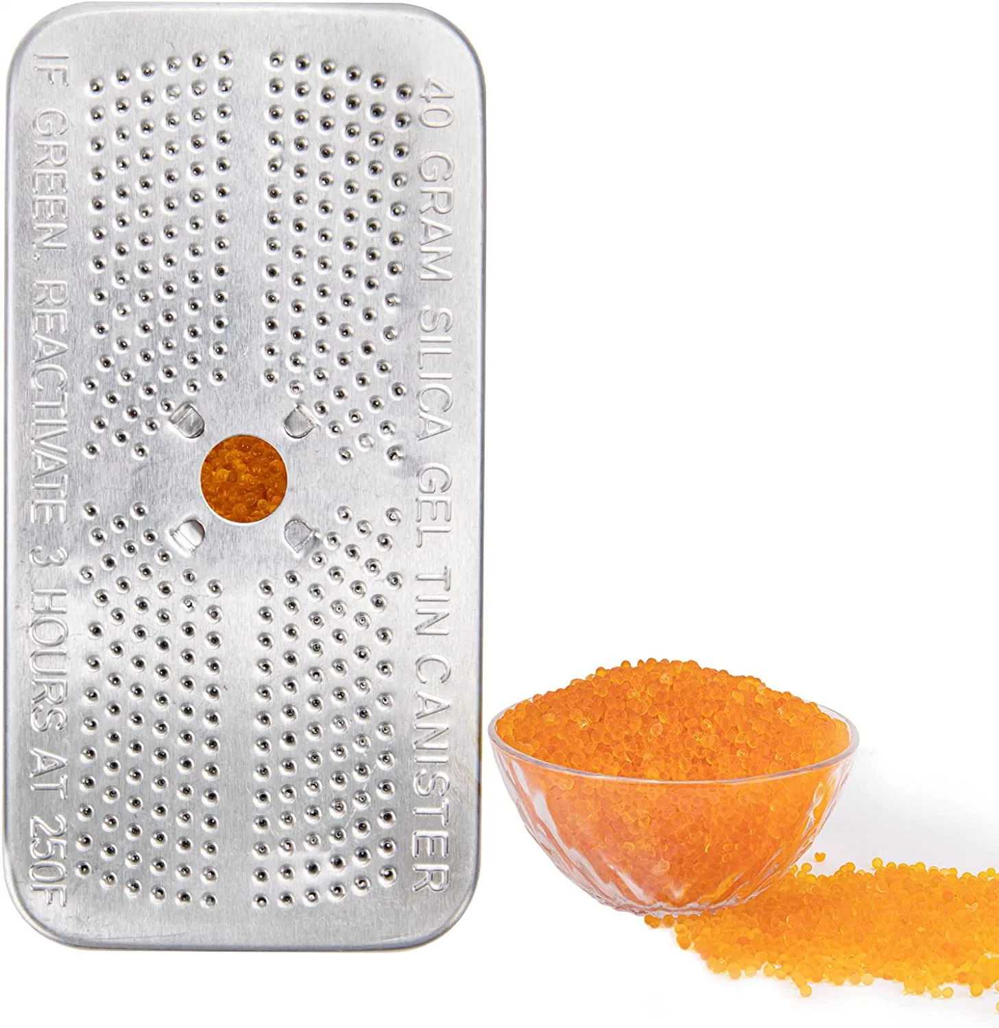 40 Grama indicando o recipiente do dessecante de sílica gel desumidificador laranja indicando umidade Saco Absorbee reutilizáveis dessecante