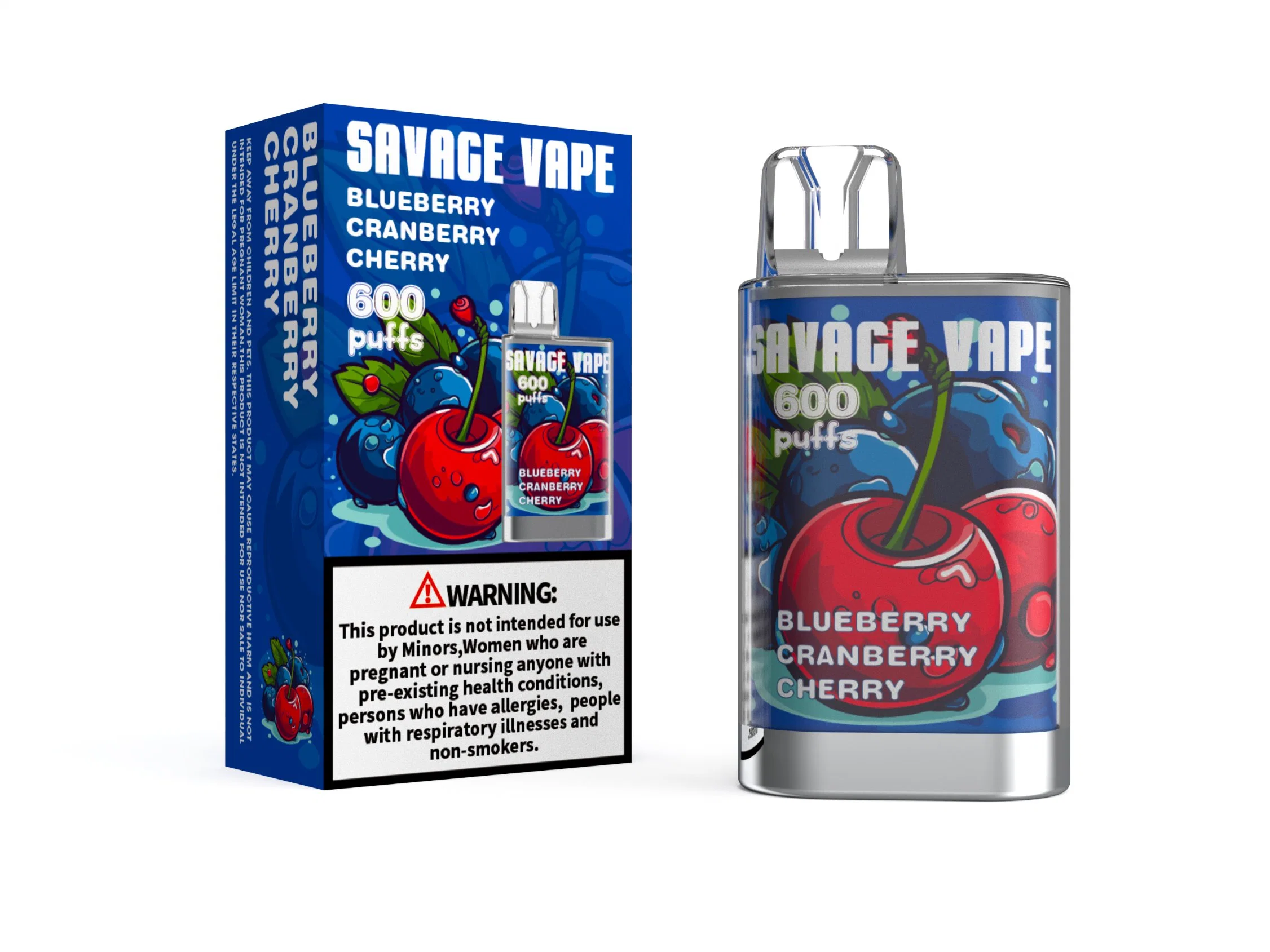 Envío de la UE dentro de las 24 horas en Stoc Warehouse Savage 600 Puffs Disposable/Chargeable Vapes dispositivo E Lectronic Cigarette 25ml Prefilled Carts Flujo de aire de control de flujo de aire VAPE 600