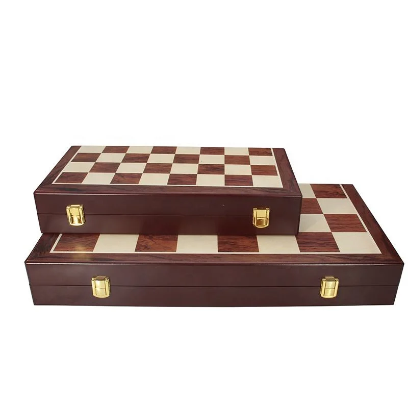 Metal Chess Set Acrylic Plating Gold Silver Chess Set Luxury Folding Wooden Box Chess Games