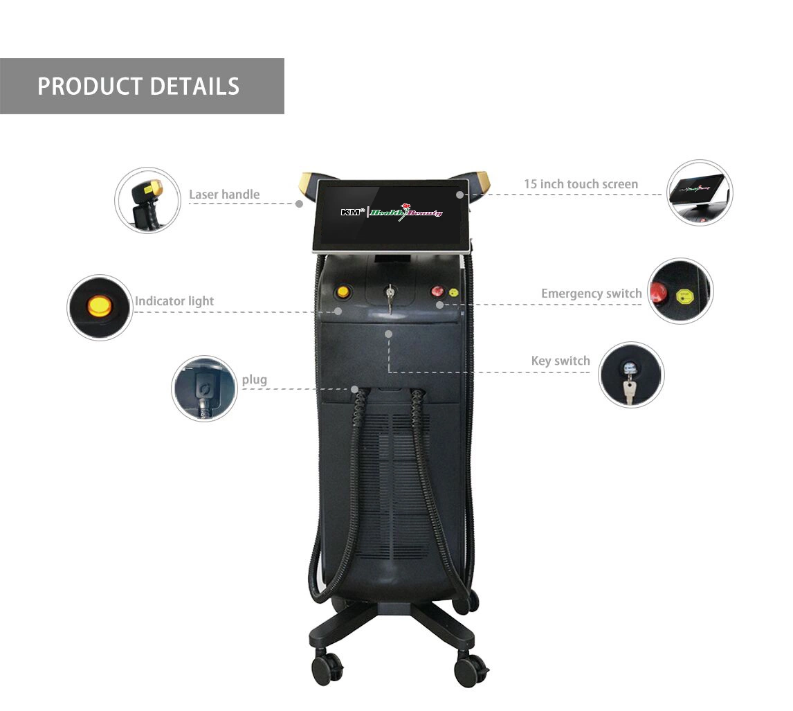 Weifang Km Electronics Co Ltd Fabricant 808nm laser à diode laser / laser Tianium Épilation Laser de la machine