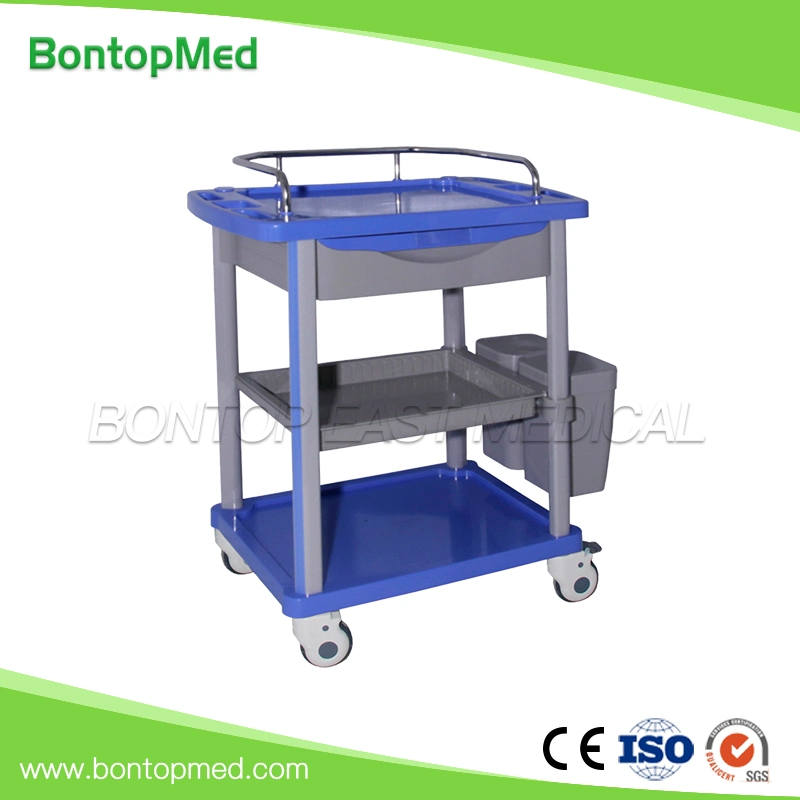 a OEM Size and Color Hospital ABS Medical Mobile Medication Changing Nursing Treatment Trolley Cart