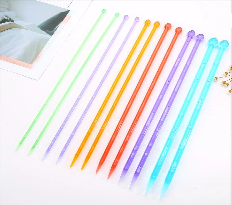 35/25cm Multicolor Plastic Craft Knit Crochet Hooks Knitting Needles Weave Craft Set