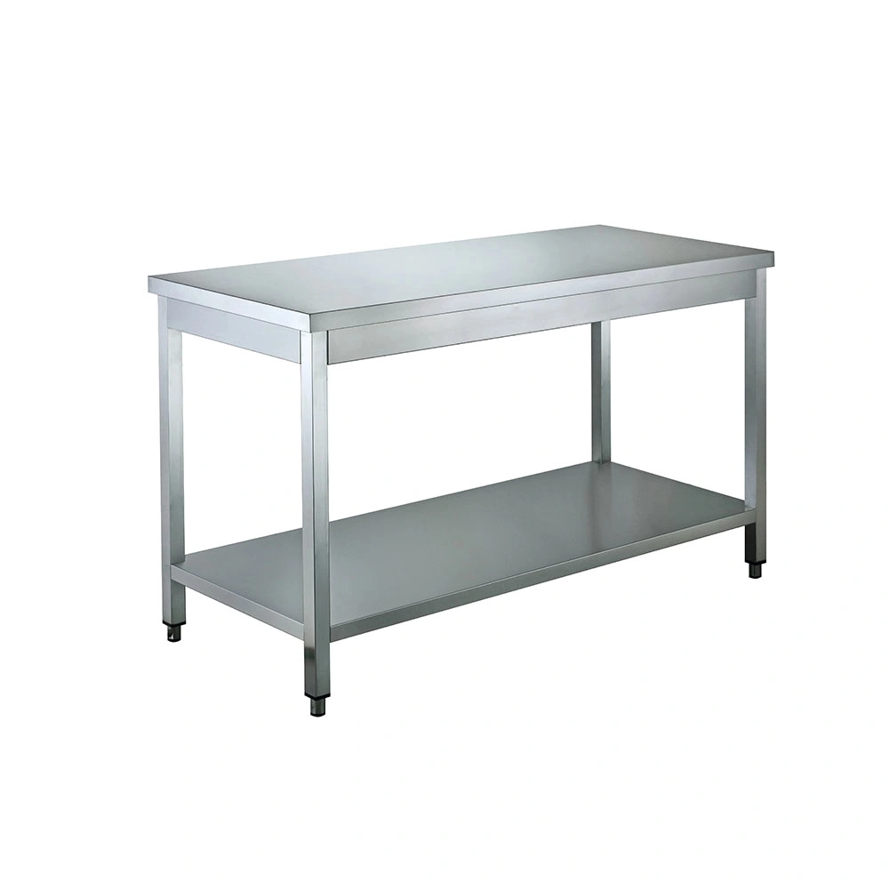 Guanbai commercial kitchen square legs stainless steel work table with splashback in European