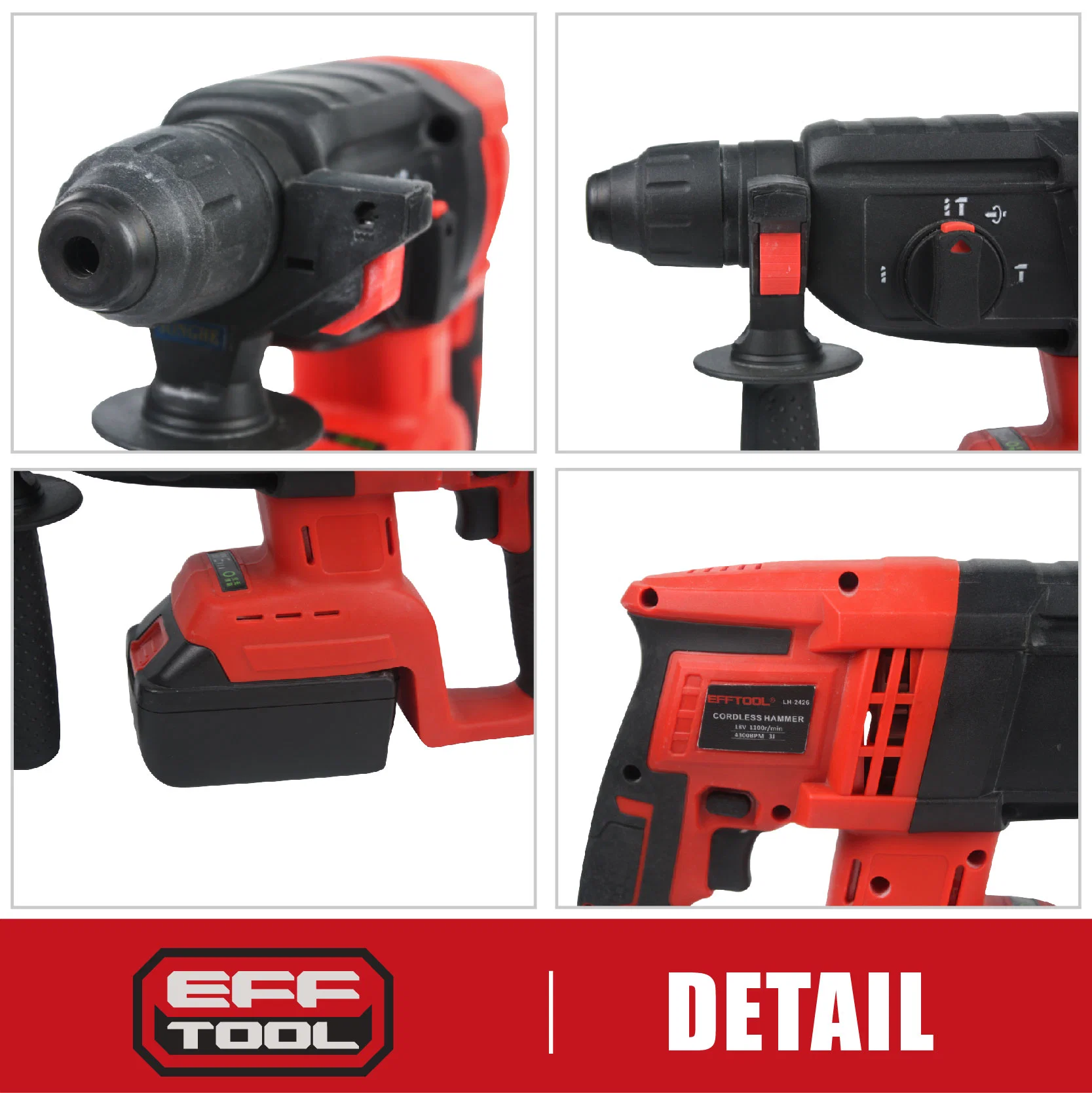 18V Rechargeable Lithium Battery Brushless Drills Electric Power Tools Impact Cordless Power Drill