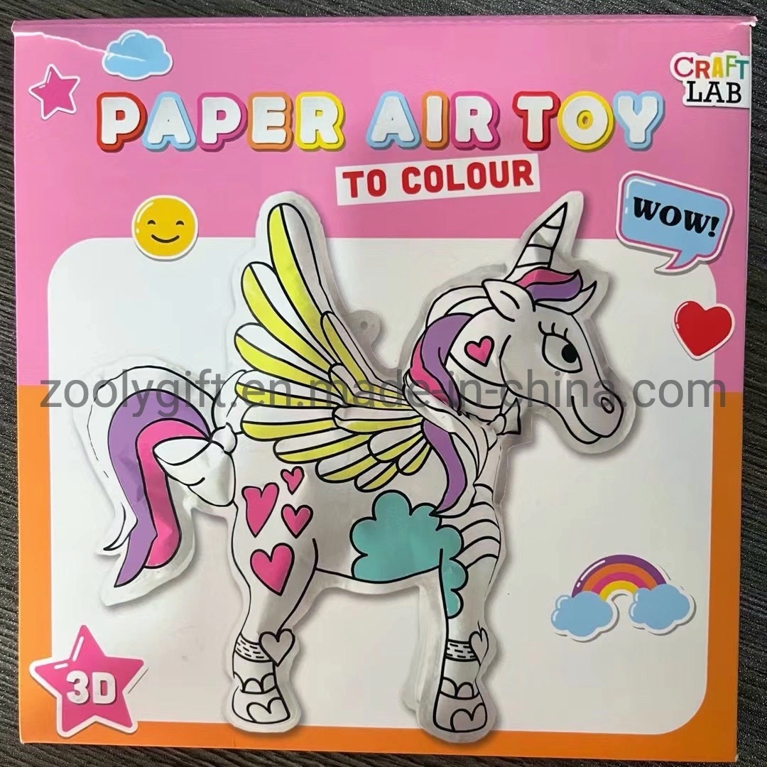 Customize Printing Cartoon Animal Unicorn Shape Balloons Baby Toy Balloon Party 3D Balloon DIY Painting Paper Balloon Paper Air Toy Balloon to Colour