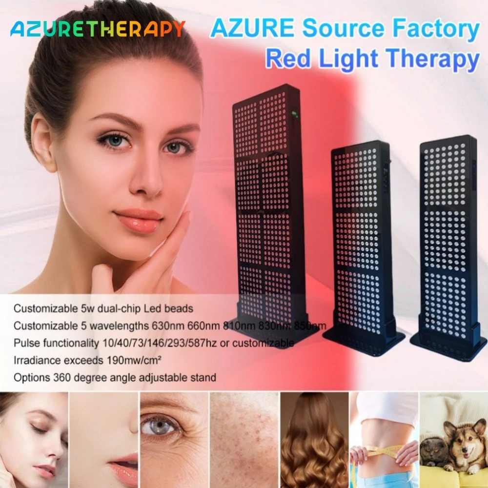 Face Therapy 1000W Pulsmode RemoteControl LED Infrarot-Panel-Gerät rot Lichttherapie Lichtphototherapie