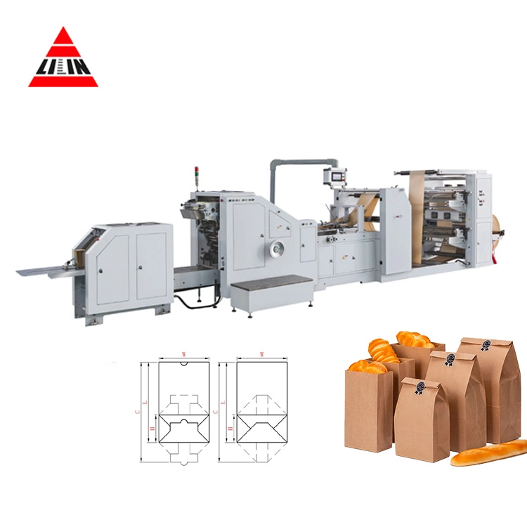 Lsb-330+Lst41100 Square Bottom Paper Bag Making Machine with Flexo Printing and Die Cut Handles