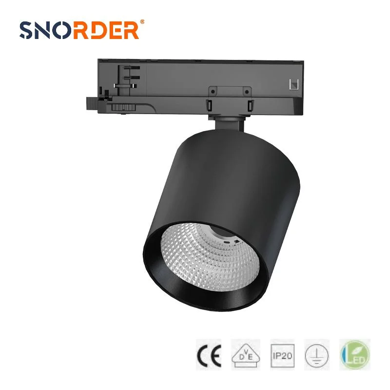 Abstrahlwinkel 36 Modern Sand Black LED Track Lamp 3-phasig 4-Draht-Innenbeleuchtung 100*99mm