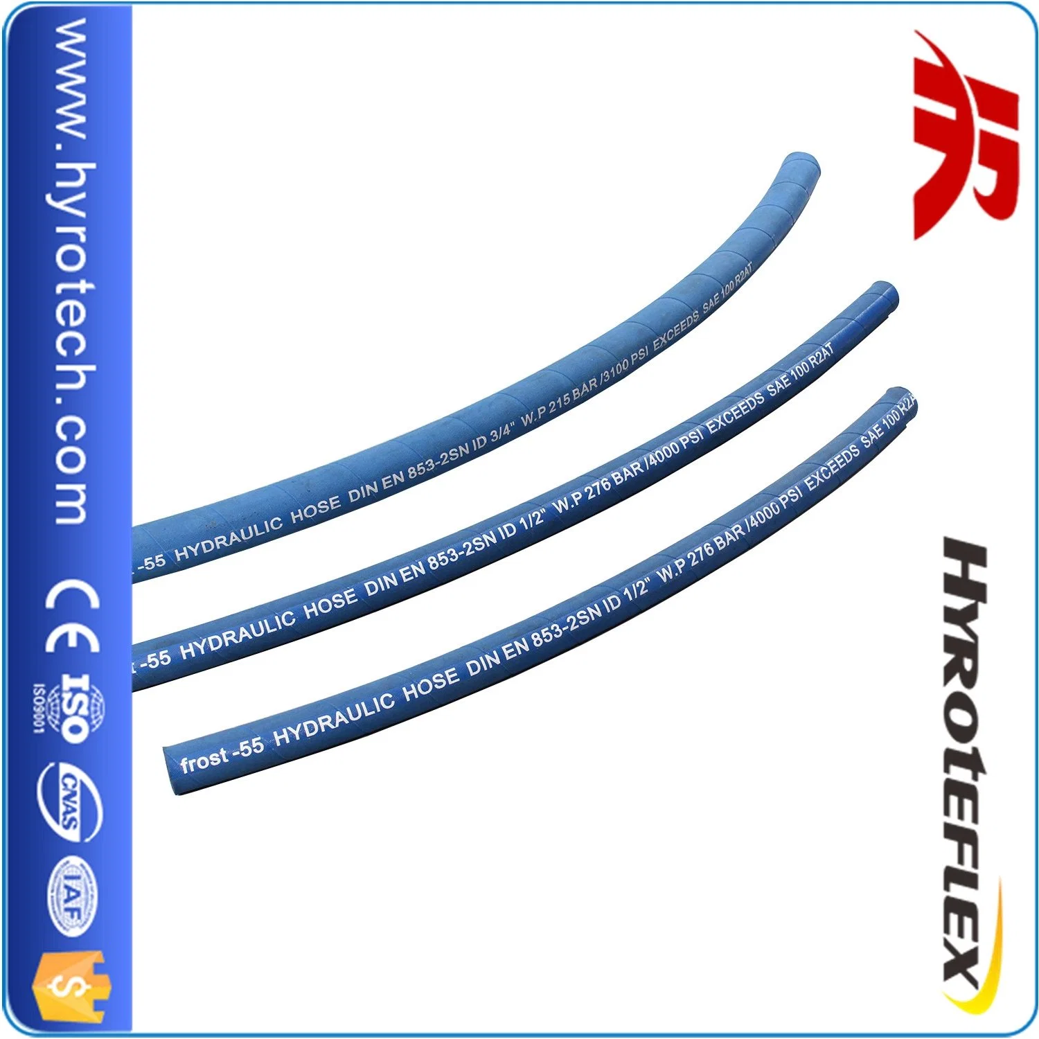 China Good Quality High Pressure Hydraulic Hose SAE 100r1at/R2at Steel Wire Braided