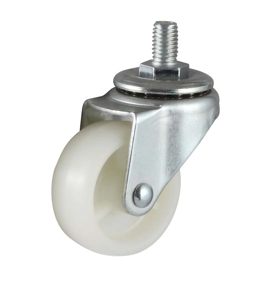 75mm Swivel Nylon Caster with Side Brake (White) Rotating Castor