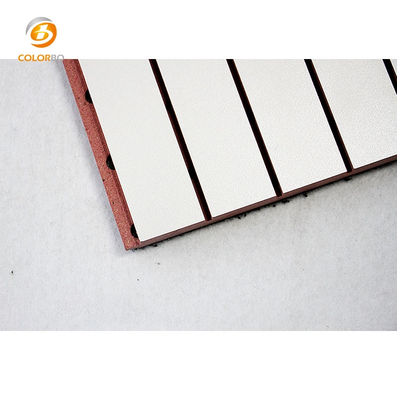 White Melamine Surface Sound Absorption Wood Timber Acoustic Panel