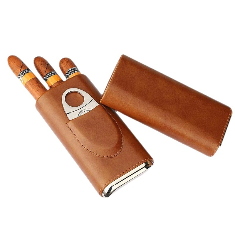 High quality/High cost performance  Gift Set for Men Leather Box Leather Cigar Cases Humidors