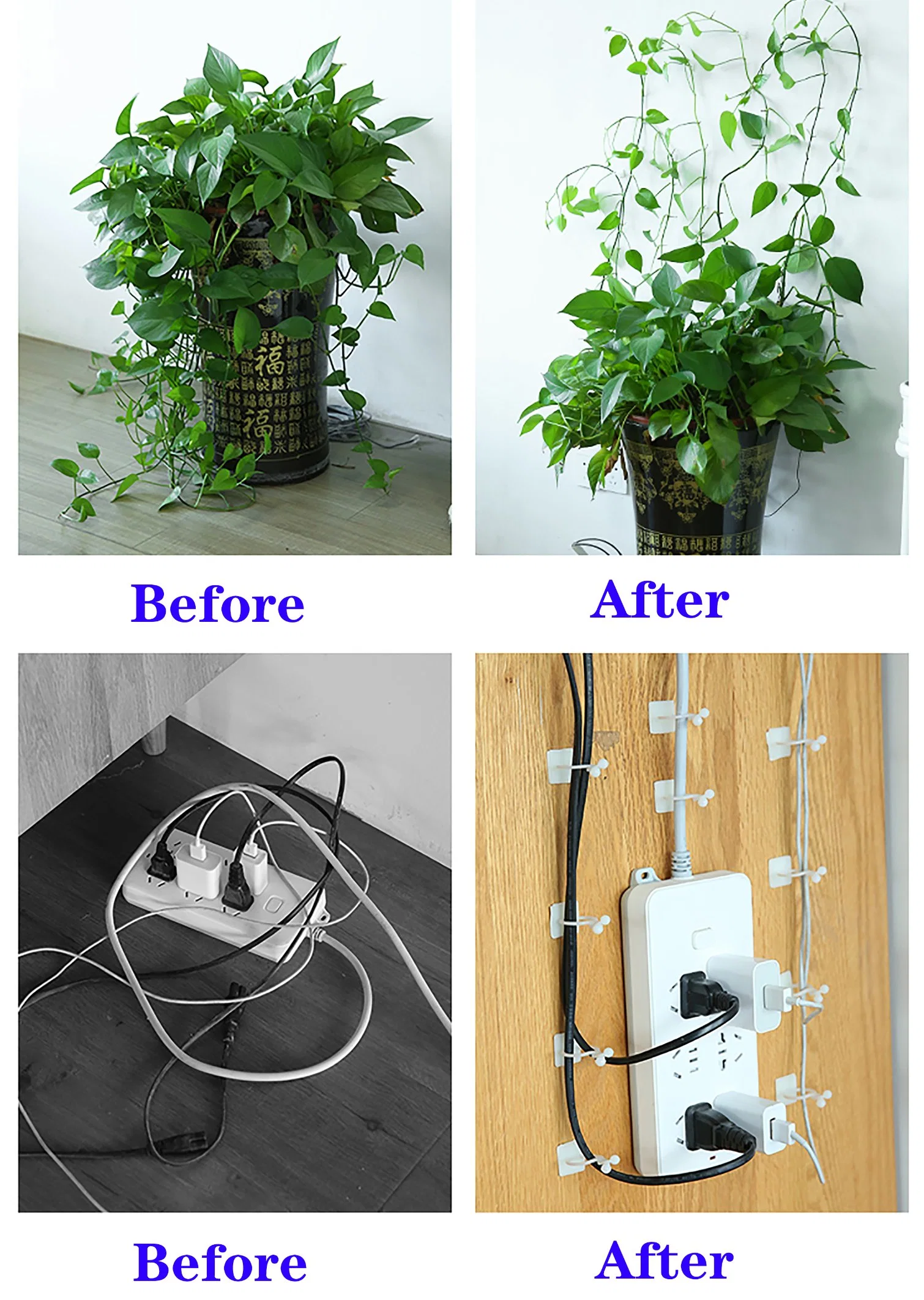 Invisible Wall Rattan Clamp Plant Climbing Wall Self-Adhesive Buckle Hook Vine Hanging Fixator Plant Stent Sup Fixed Clip