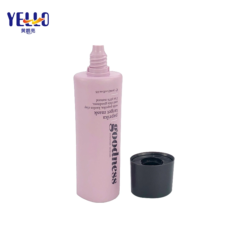 Custom Made Cosmetic Packaging Hand Cream Soft Squeeze Oval Plastic Matte Pink Lotion Tube