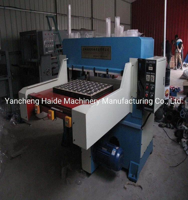 Blue PVC Vacuum Form Plastic Tray Cutting Press Machine