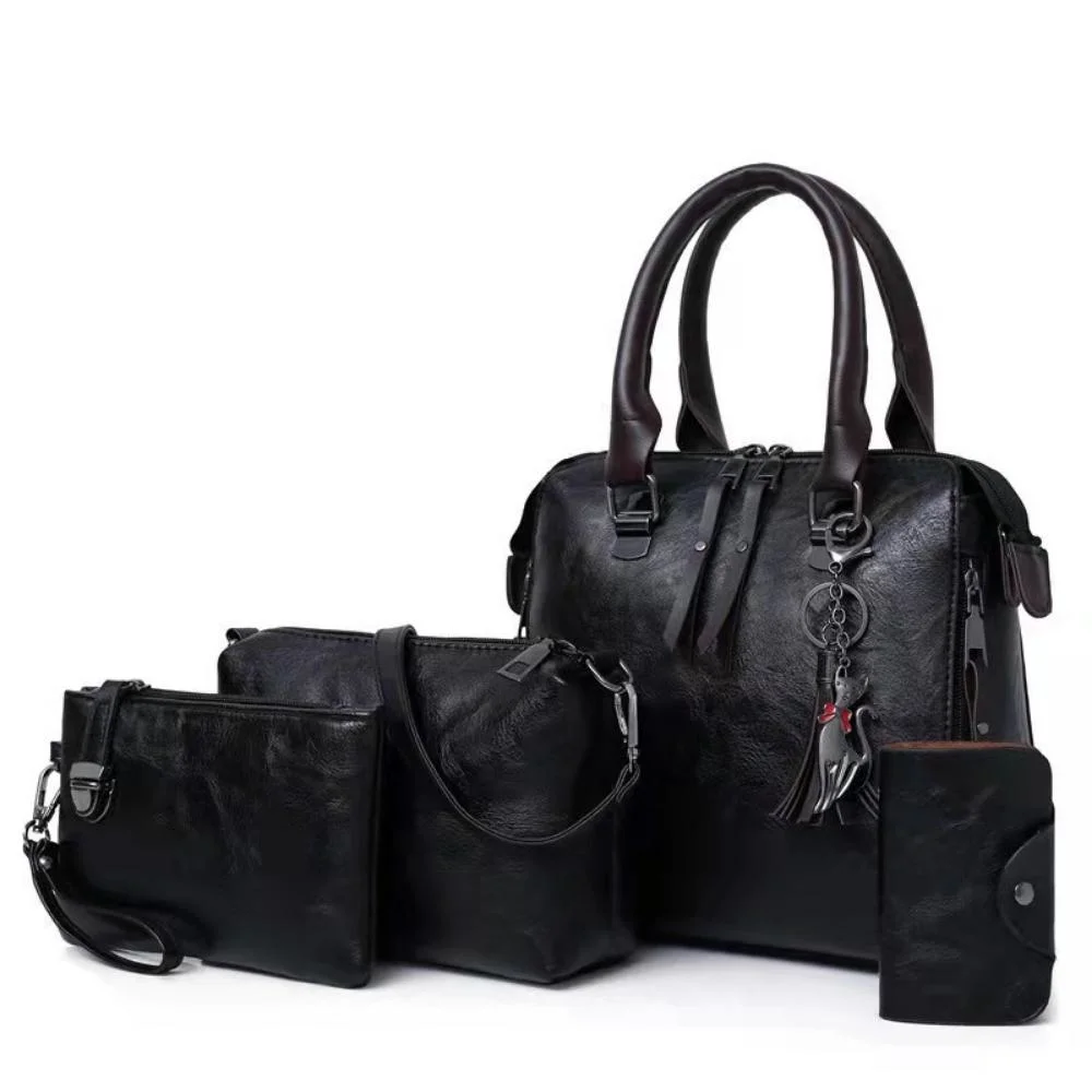 Bolsas para mujer Set de 4 Diseño retro Crossbody hombro Tote y bolso de cuero de imitación borla para viajar parte Tiendas de regalo y el uso casual Wyz18741