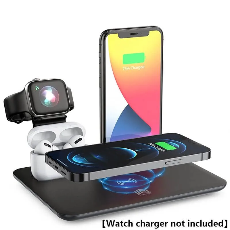 Foldable Mobile Phone Wireless Charger Stand Bedside Table Receiver for iPhone/iWatch