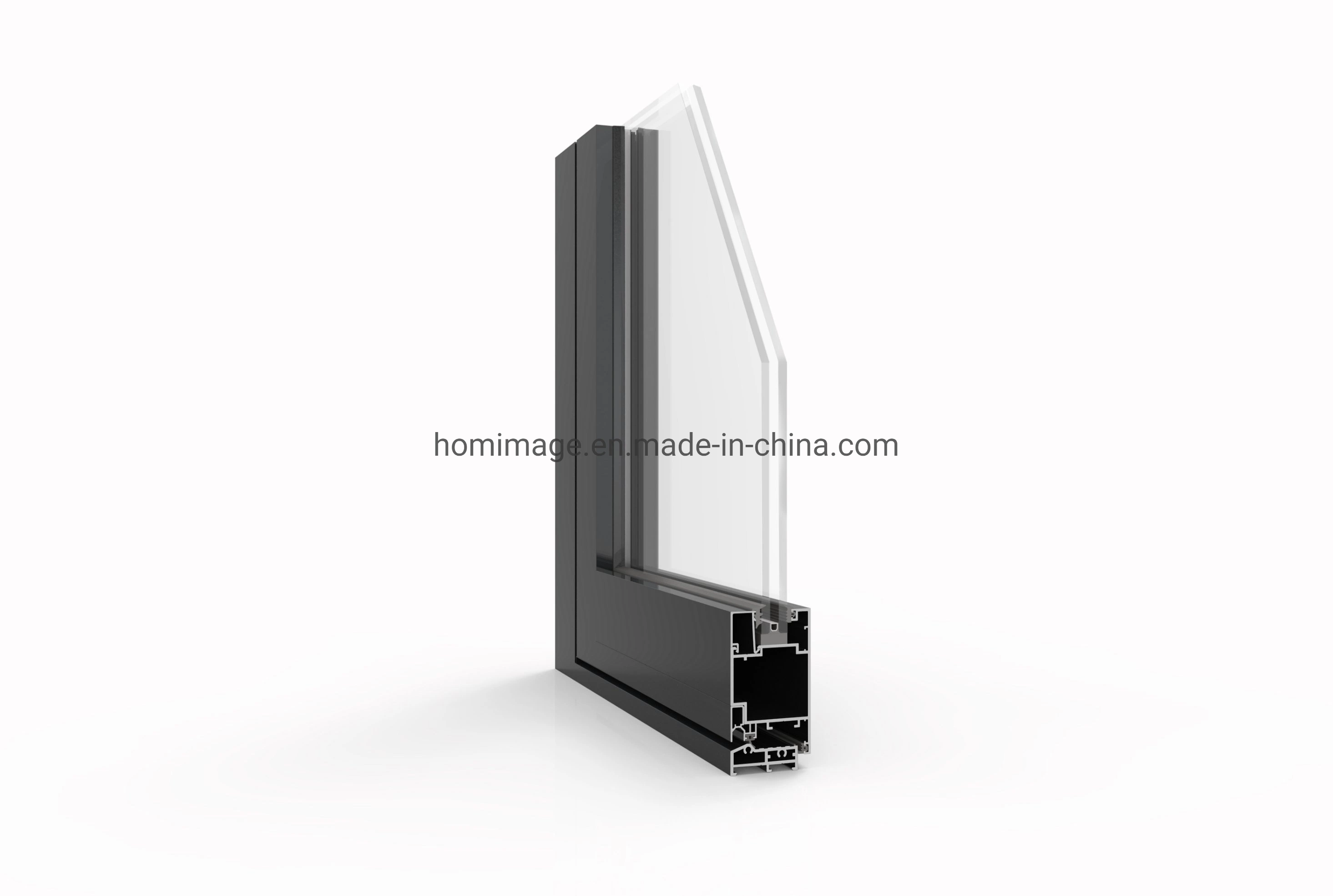 Aluminium/Aluminum Double Glass Enterance Hinged Door with Security Fly Screen