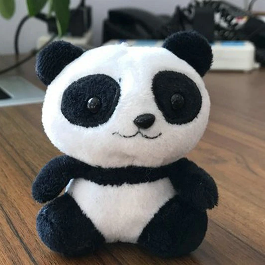 L'Amant Panda 10cm en peluche jouets en peluche -l'anneau de chaîne de clé Poignée de commande des jouets en peluche