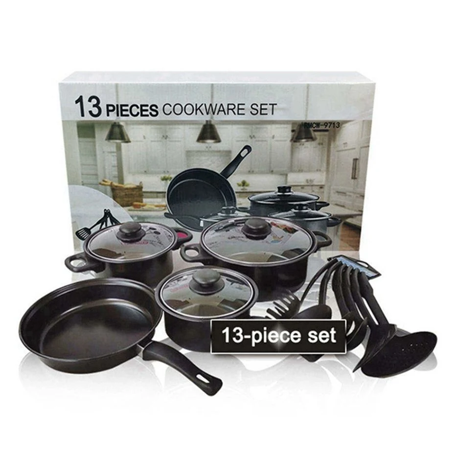 13 piezas de acero inoxidable antiadherente Cookware