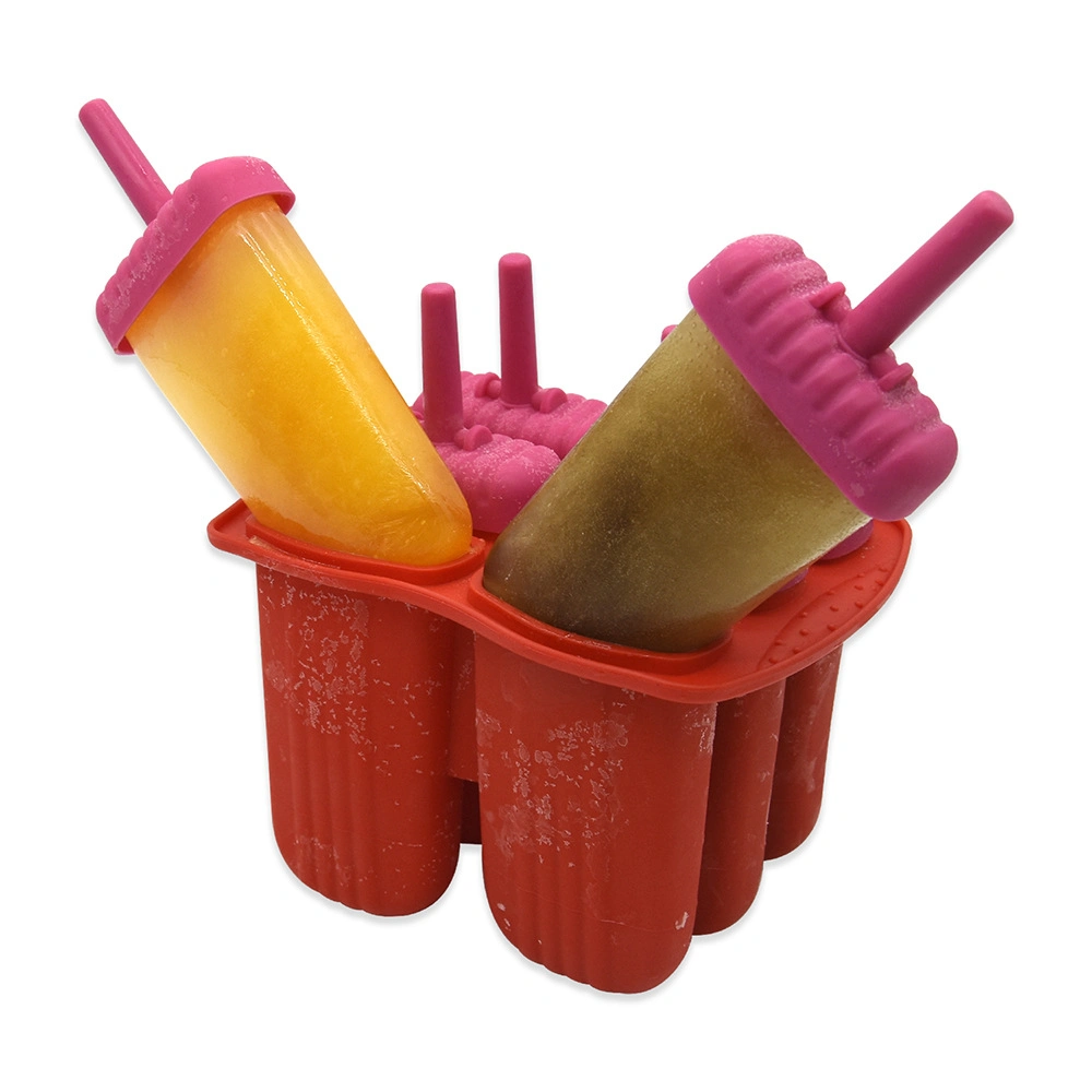 Reusable Easy Release BPA Free 6 Cavities Silicone Ice Popsicle Pop Maker Mold