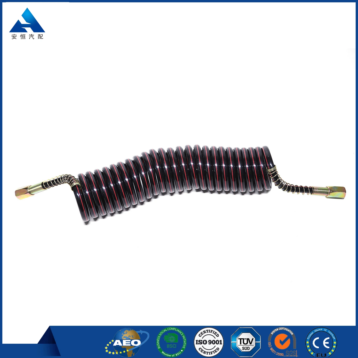 Auto Trailer Pneumatic PU Air Brake Spiral Colour Hose for Truck Trailer Sale