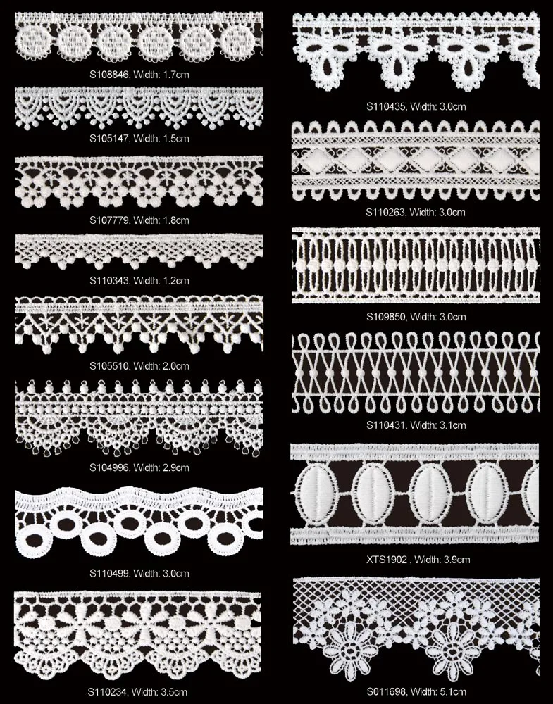 Custom Design 1inch Wide Embroidery Polyester Guipure Lace Ribbon Trim