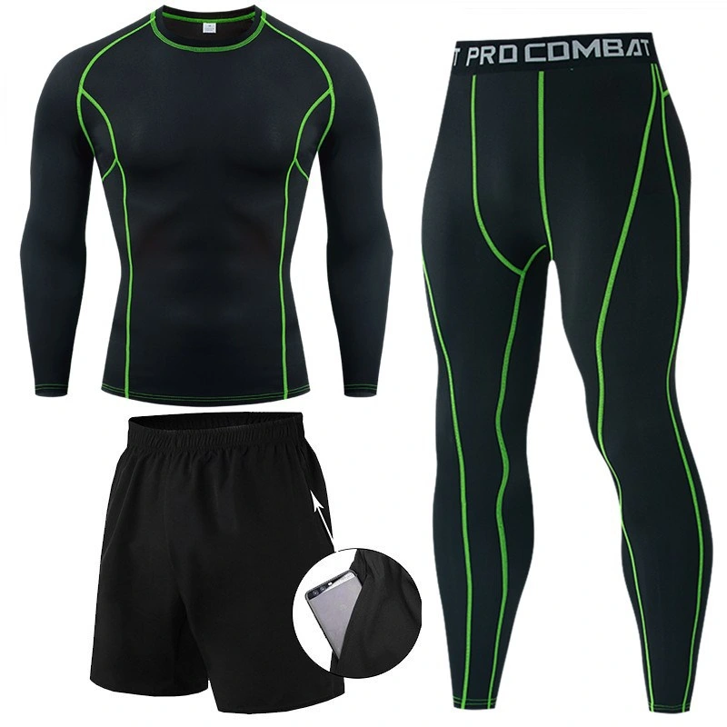 Solid Color MMA Compression Sets Trainingsanzug Herren Sport Laufen Joggen Anzug Rash Guard Gym Bekleidung Herren Fitness Workout Tight