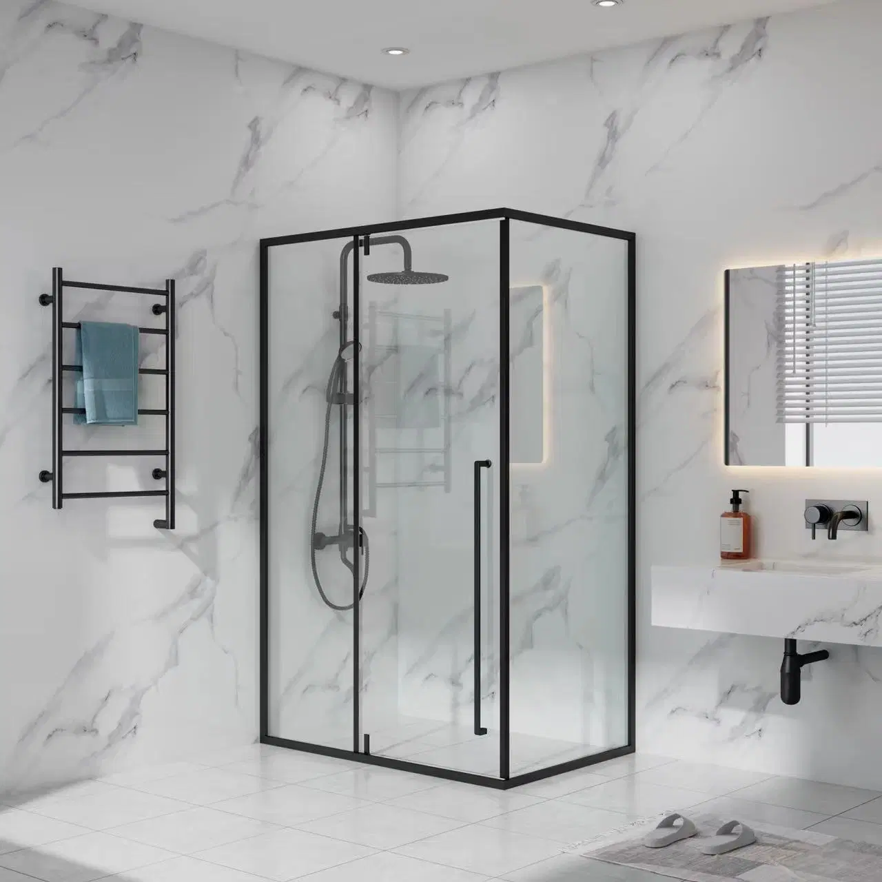 Europe High quality/High cost performance 304 Ss Hinged Glass Door Shower Enclosure