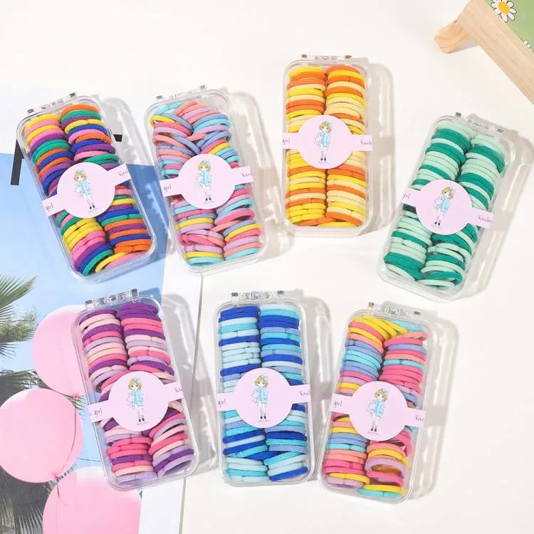 Spring and Summer Fashion 60 Boxed High Stretch Nylon Rubber Bands Versatile Hair Tie Hair String