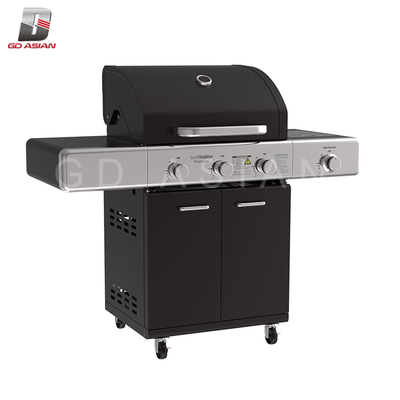 6b Sydney Black Series aço inoxidável 2 com queimador lateral Churrasqueira a gás CE Grill