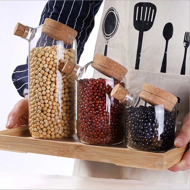 Wholesale/Supplier Dispenser Grain Borosilicate Glass Rice Storage Jar and Container Kitchen Jar Glass