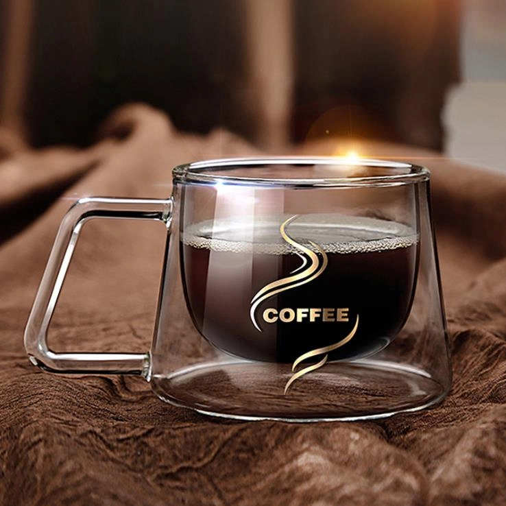 Heat Resistant High Borosilicate Glass Cup Double Wall Coffee Cup