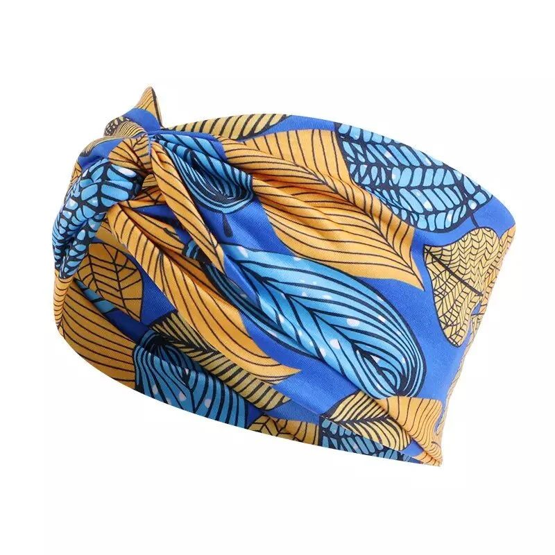 Hot Selling New Ethnic Wind Elastic Hairband Geometric Pattern Print Anti-Stress Sweat Absorbing Women's Headband