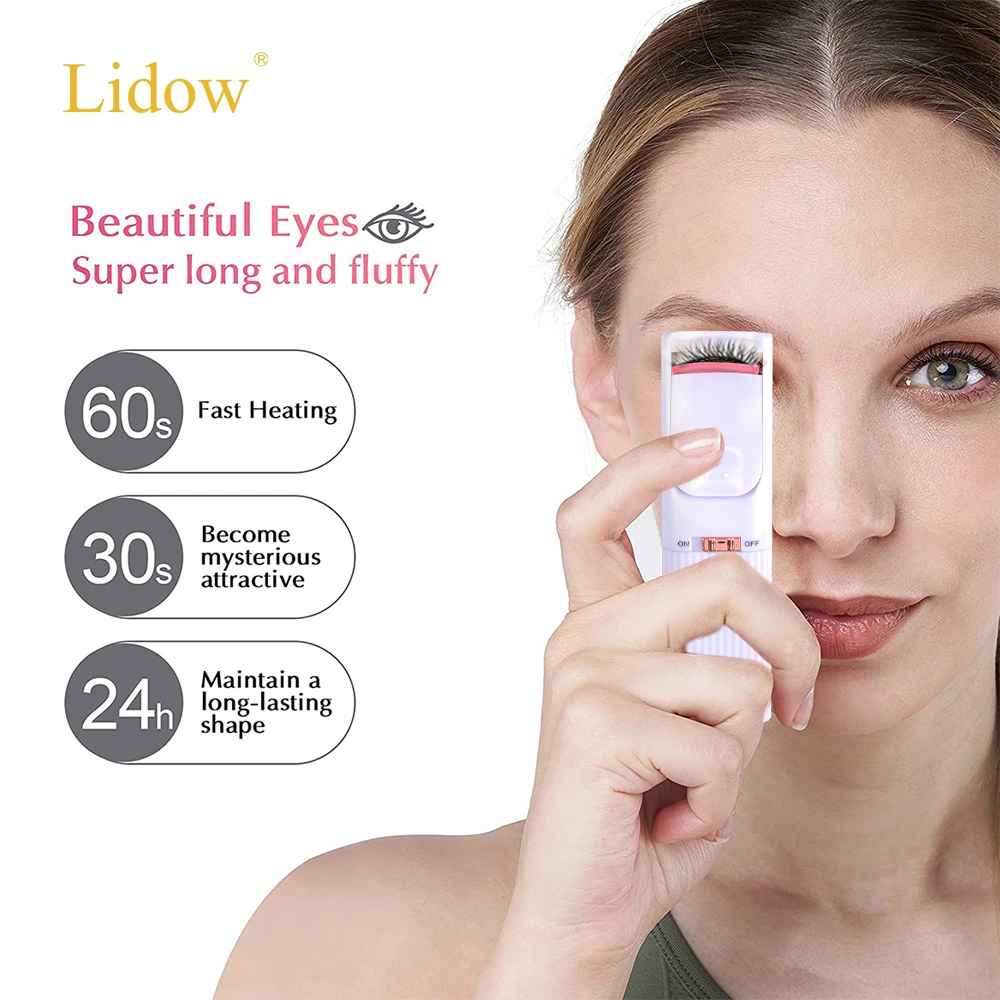 Lidow Portable Mini USB wiederaufladbare Make-up Wimpernkurbeln Werkzeuge elektrisch Beheizte Wimpernkugelschürfchen für Frauen