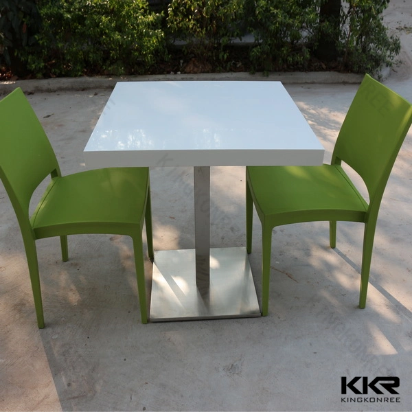 Commercial Custom Szies Solid Surface Restaurant Food Court Marble Stone Dining Tables