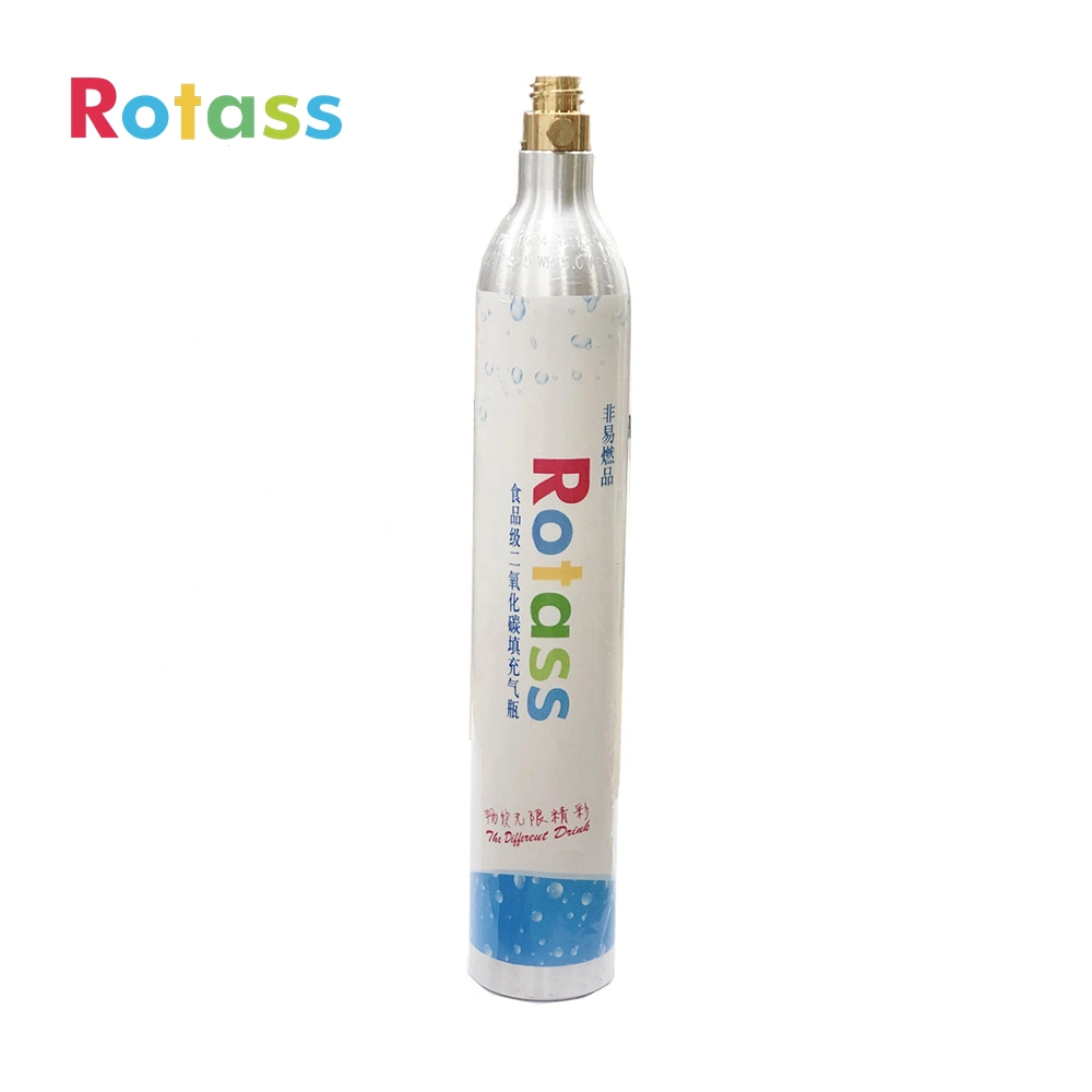 Rotass 0.6L Refillable CO2 Gas Cylinder Aluminum 60L CO2 Soda Carbonator for Sparkling Water