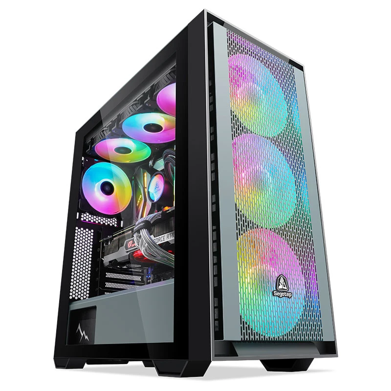 Export to-Mumbai-Mexico City-Carry 3080 3090-Graphics Card-eATX-ATX-temper-Glass-Side-Meshes-USB3.0-Casing-High-Airflow-Tower boîtiers d'ordinateur