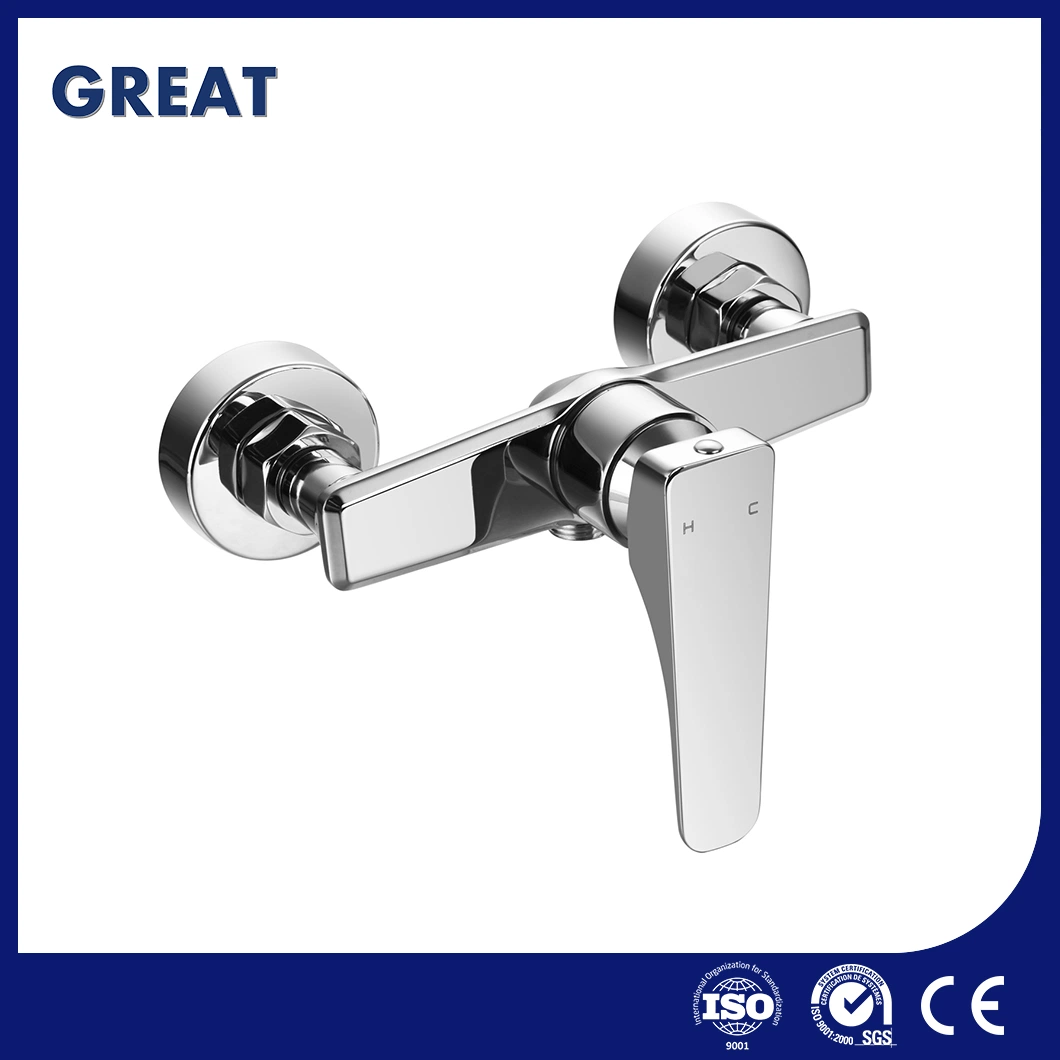 Great Bathtub Shower Faucet Factory Good Price 3 Hole Shower Faucet Gl9705A97b Chrome Single Lever Shower Faucet China Freestanding Bathtub Shower Faucets