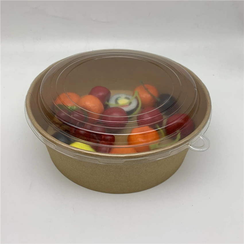 Food Container Custom Printed Multi-Size Disposable Kraft Paper Salad Bowl