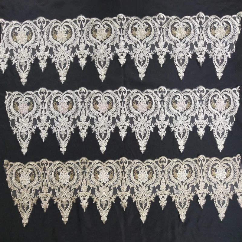 Factory Wholesale/Supplier Price Rope Embroidered Lace with Bead for Cloth