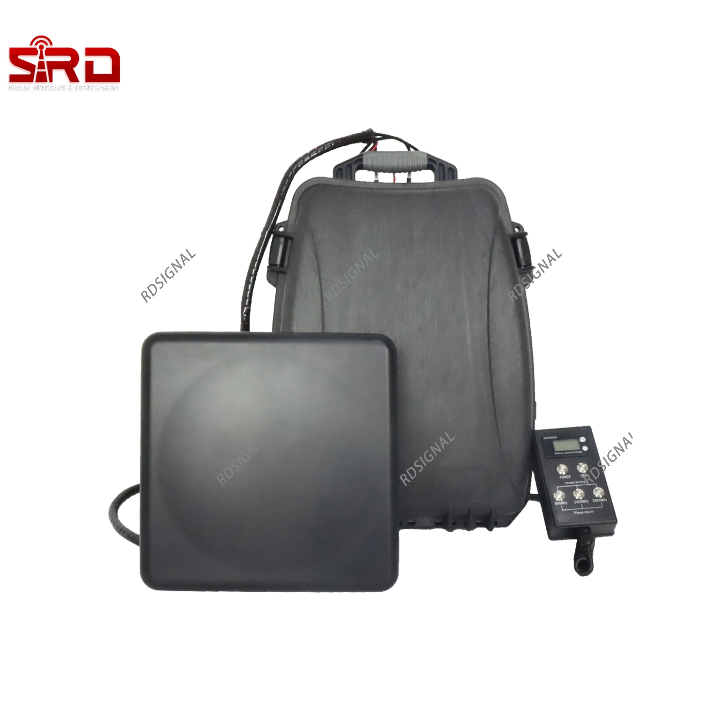 Mochila portátil antidrones Jammer de 1,5km 6 bandas UAV Drone Interferencia