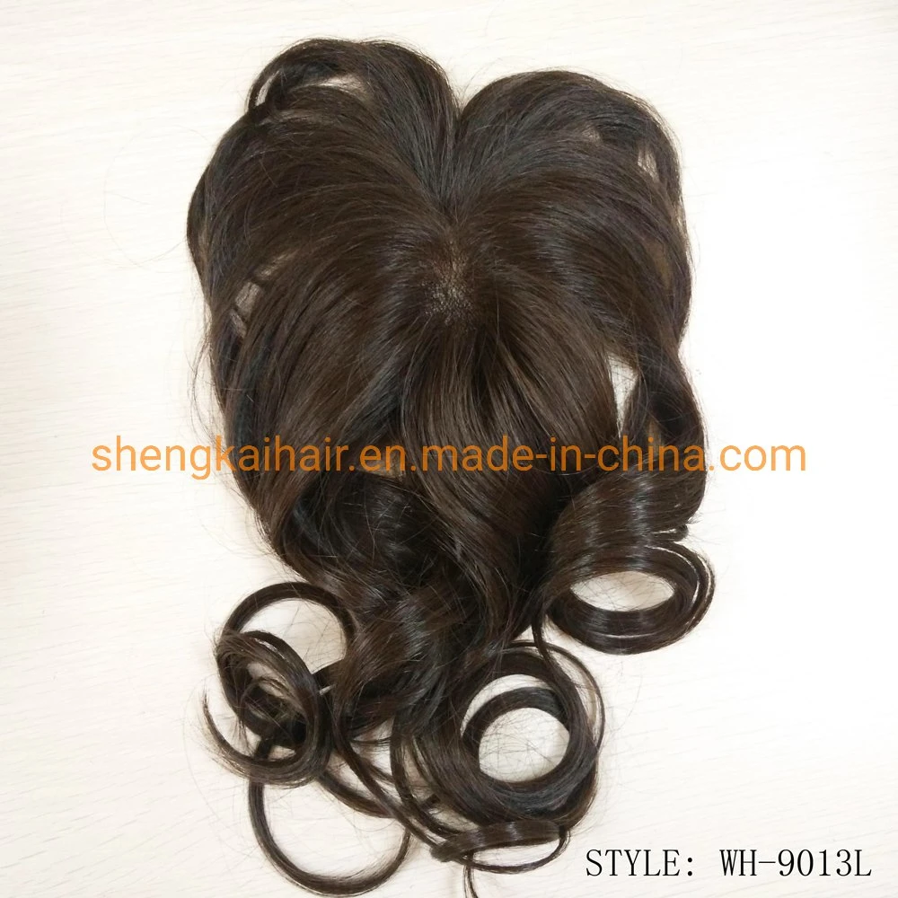 Premium Quality Human Hair Synthetic Hair Mix Topper Hair Piece