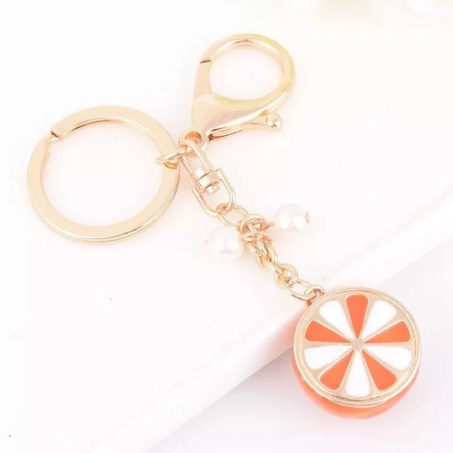 New Style Lemon Metal Key Chain Wholesale/Supplier Key Rings Fruit Keychains Creative Car Keyring Custom